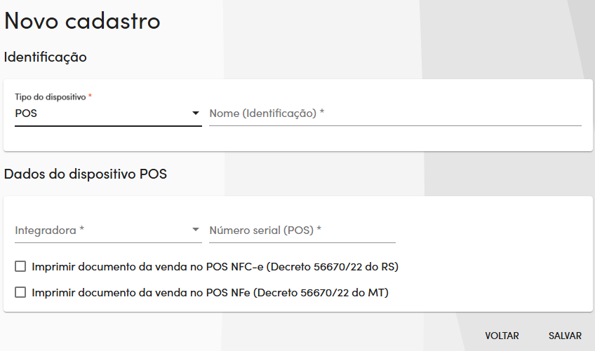 Formulário POS