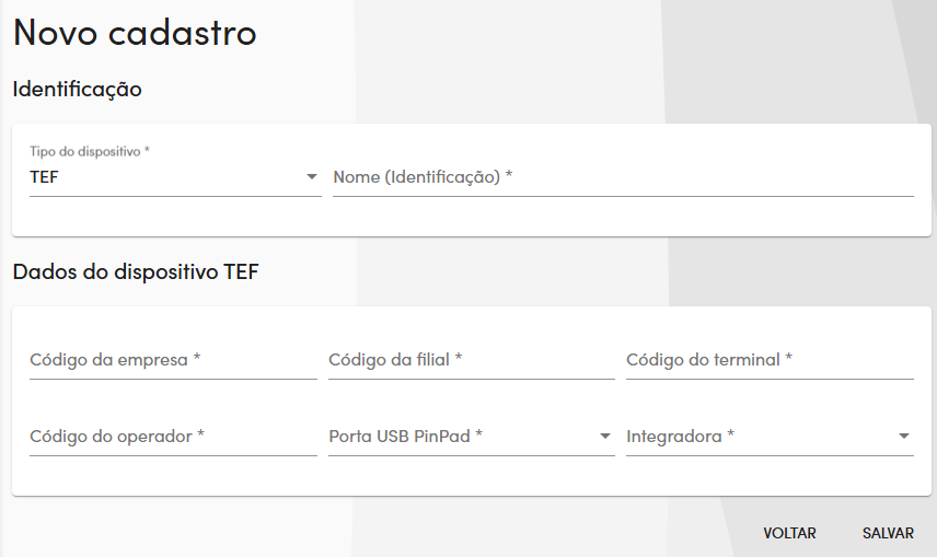 Formulário TEF
