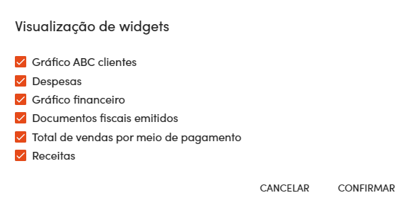 Visualização de widgets