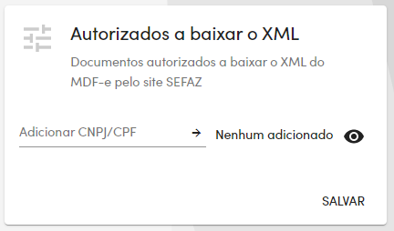 Autorizados a baixar o XML