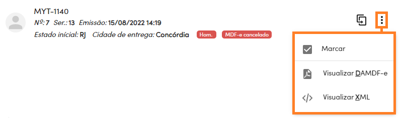 MDF-e cancelado