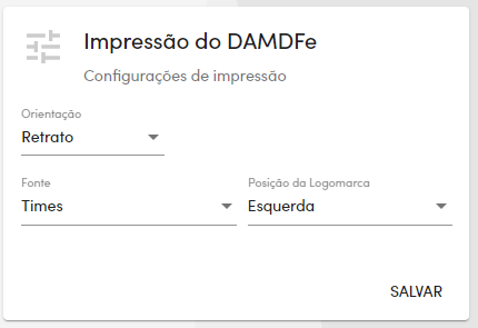 Impressão do DAMDFe