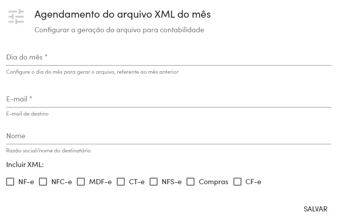 Agendar envio do arquivo XML