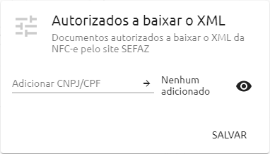 Pessoas autorizadas a baixar o XML