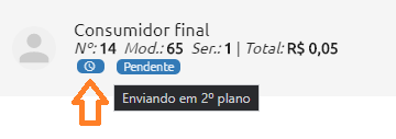 Indicativo de envio de NFC-e em segundo plano