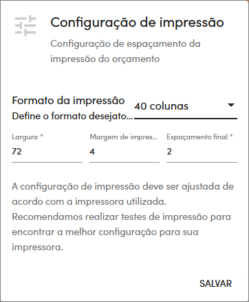 Configuracoes Impressao Orcamento