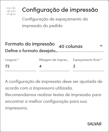 Configurações Impressão