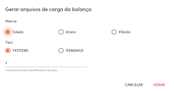 Arquivo da balança