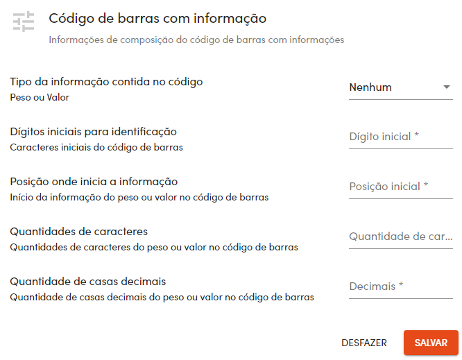 Configurações do PDV