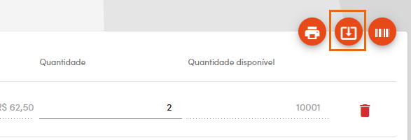 Botão para importar compra
