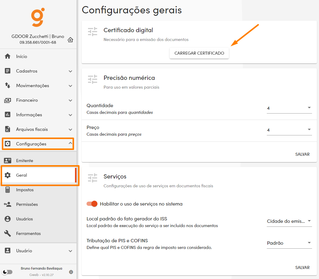 Configurar Certificado Geral