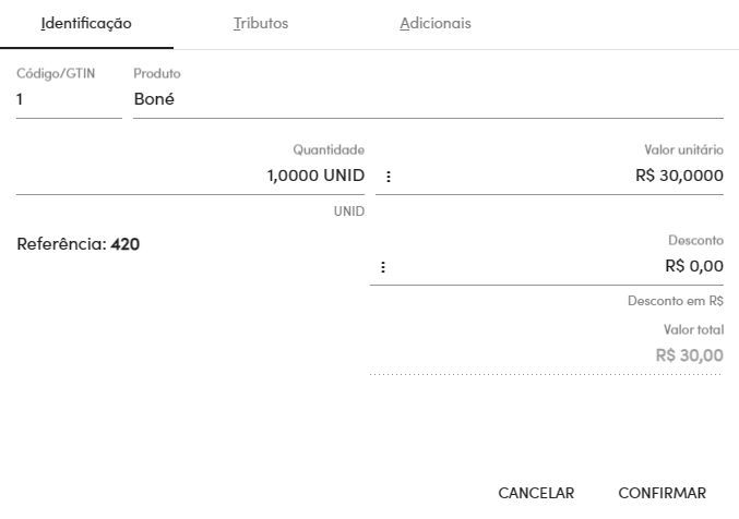 Identificação do produto