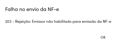 Texto da rejeição