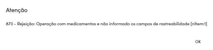 Texto da rejeição