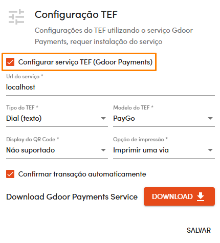 Configurar TEF